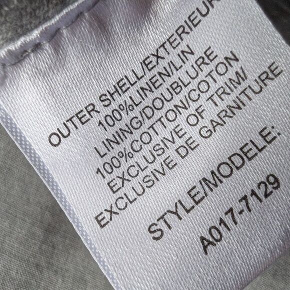 Blu No.9 💯 Linen Grey Short Sleeve Mini Shift Dress Tunic Size L - Picture 4 of 11